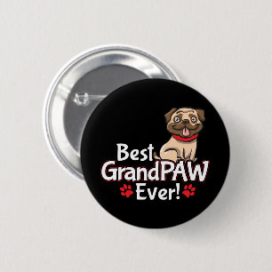 Best Grandpa GrandPAW Ever 6 Cm Round Badge