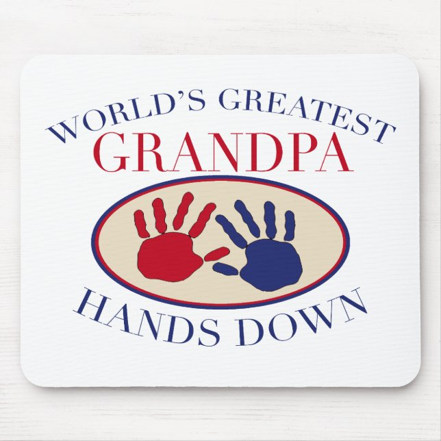 Best Grandpa Hands Down Mouse Pad (Front)