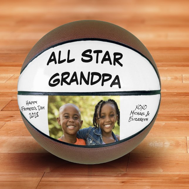 Best Grandpa Photo Basketball (Creator Uploaded)