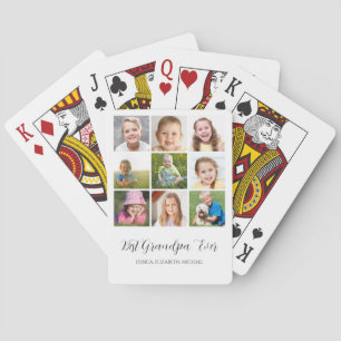 Best Grandpa Photo Collage Personalised  Playing Cards