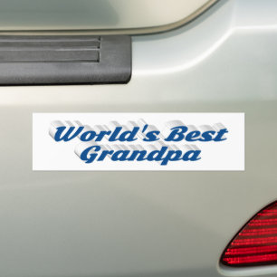 Best Grandpa sea blue text Bumper Sticker