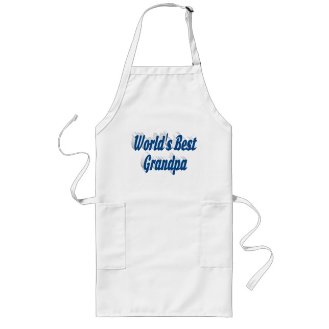Best Grandpa sea blue text Long Apron (Front)