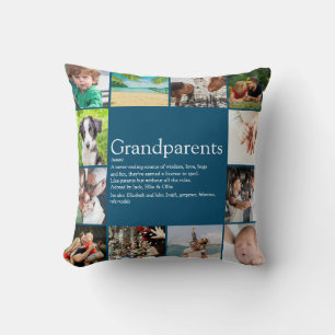 Best Grandparents Ever Definition 12 Photo Blue Cushion