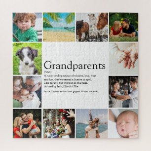 Best Grandparents Ever Definition 12 Photo Collage Jigsaw Puzzle