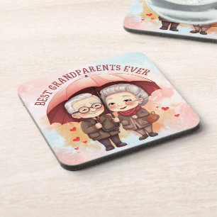 Best Grandparents Ever Holding an Umbrella Coaster