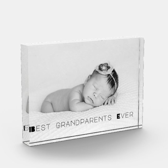 Best Grandparents Ever Personalised Photo Block (Left)