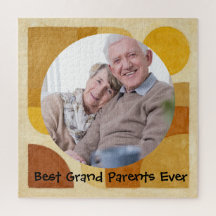 Best Grandparents Ever Retro Watercolor Photo
