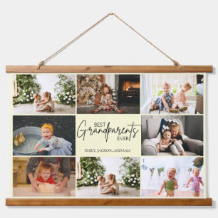 Best Grandparents Evers 8 Photo Beige  Hanging Tapestry