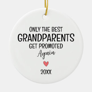 Best Grandparents Get Promoted Again – Custom Ceramic Tree Decoration