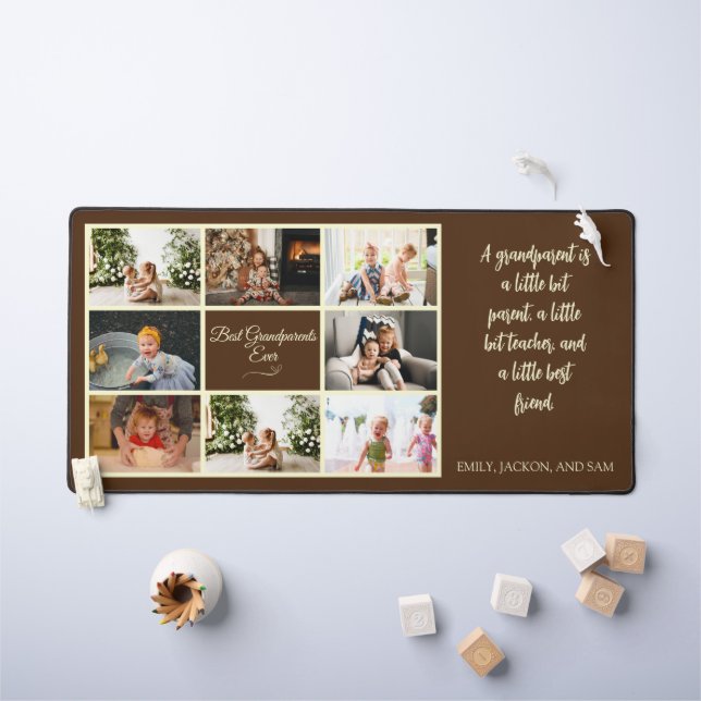 Best Grandparents Photo Collage Quote  Desk Mat (Kids Table)