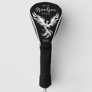 Best Grandson Phoenix Monogram Initial Black White Golf Head Cover