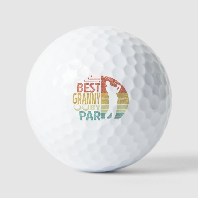 Best GRANNY By Par Golf Golfer Balls (Front)