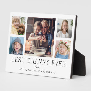 Best Granny Ever 5-Photo Collage Keepsake Custom Plaque