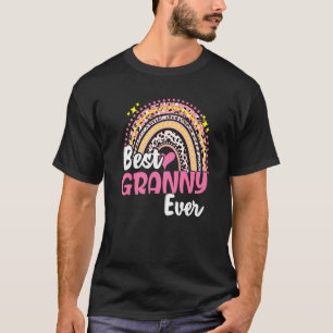Best Granny Ever Funny Pink Leopard Rainbow Mother T-Shirt