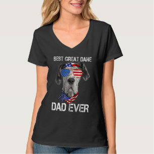 Best Great Dane Dad Ever American Flag Dog T-Shirt