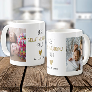 Best Great Grandma Ever Grandkids 2 Photo Collage Coffee Mug