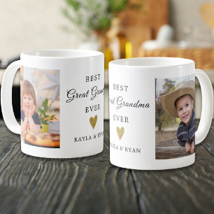Best Great Grandma Ever Grandkids 2 Photo Keepsake Coffee Mug