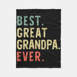 Best Great Grandpa Ever Funny Retro Vintage Fleece Blanket