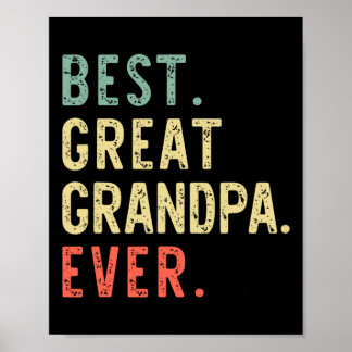 Best Great Grandpa Ever Funny Retro Vintage  Poster