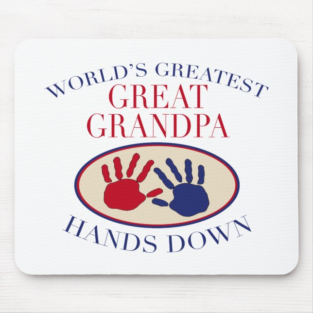 Best Great Grandpa Hands Down Mouse Pad (Front)