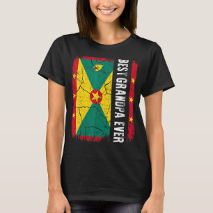 Best Grenadian Grandpa Ever Grenada Flag Father's  T-Shirt