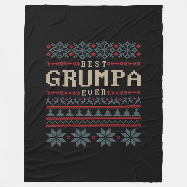 Best Grumpa Ever Fleece Blanket (Front)