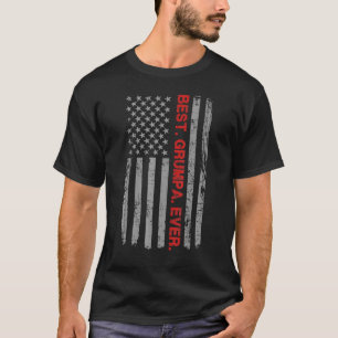Best Grumpa Ever Vintage American Flag For Dad Pap T-Shirt