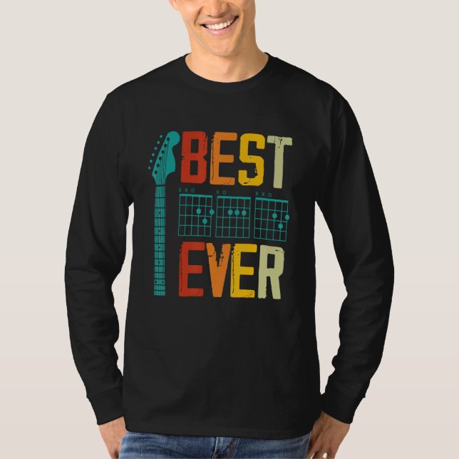 Best Guitar Dad Ever Chords Best Dad Guitar  Guita T-Shirt (Front)