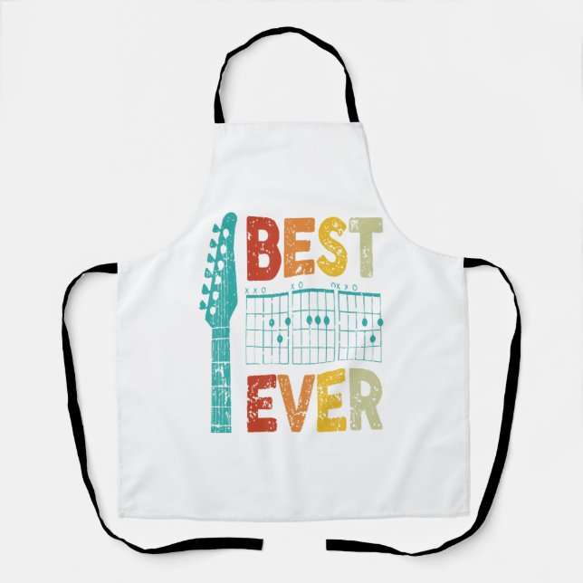 Best guitar dad ever chords best dad guitar shirt  apron (Front)