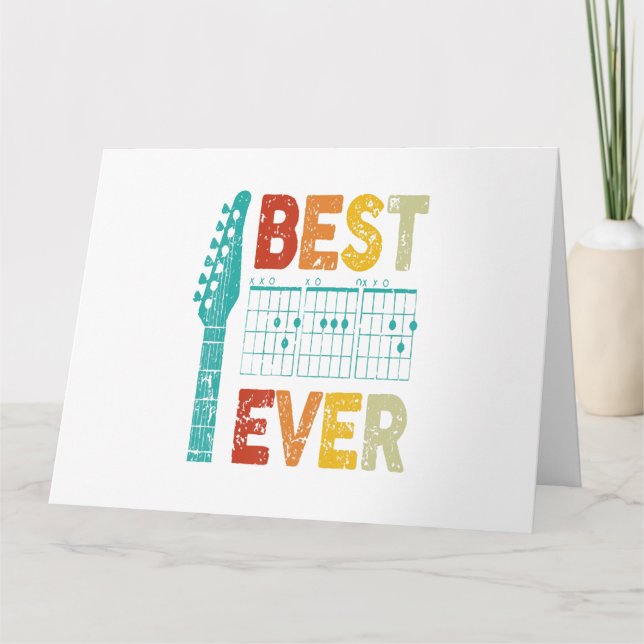 Best guitar dad ever chords best dad guitar shirt  card (Front)
