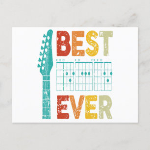 Best guitar dad ever chords best dad guitar shirt holiday postcard