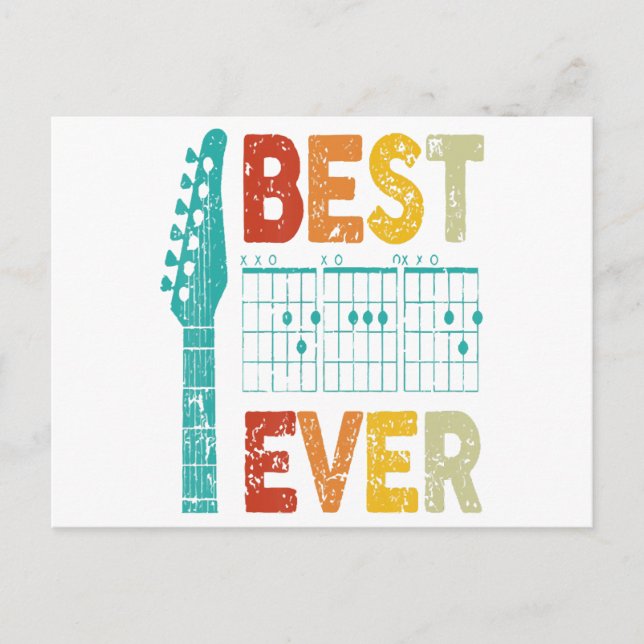 Best guitar dad ever chords best dad guitar shirt  postcard (Front)