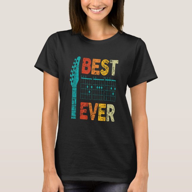Best guitar dad ever guitar chords for guitar T-Shirt (Front)