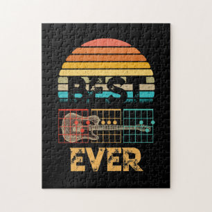 Best Guitar Dad Ever Music Vintage Fathers Dat Jigsaw Puzzle