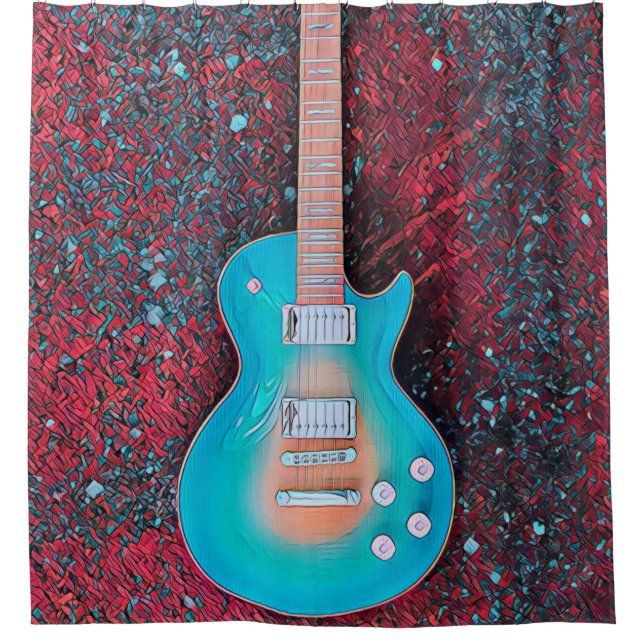 Best guitarist ever shower curtain (Front)