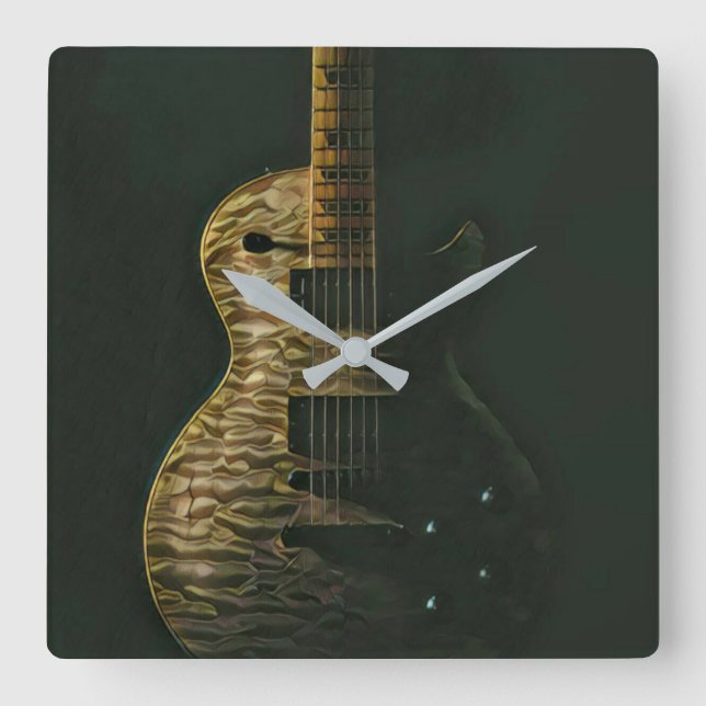Best guitarist ever square wall clock (Front)