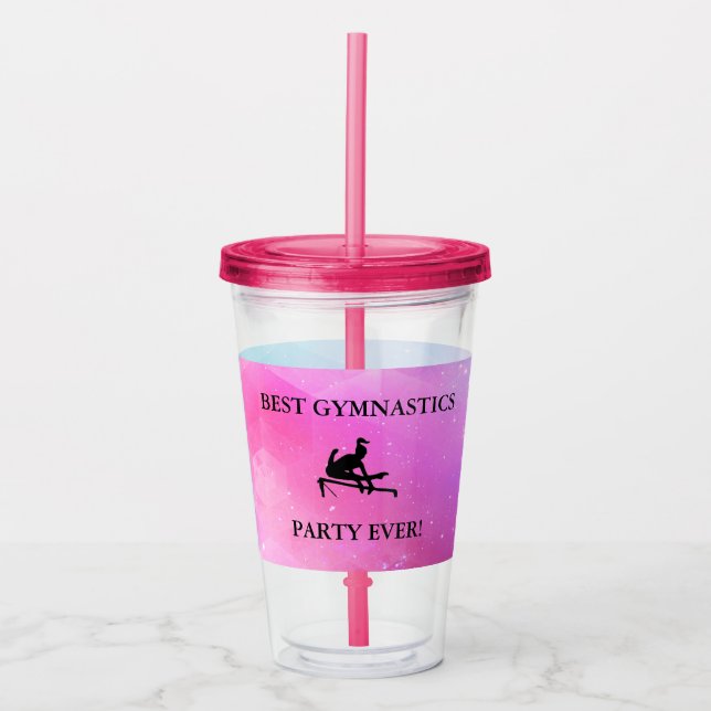 BEST GYMNASTICS PARTY EVER! PLASTIC TUMBLER (Front)