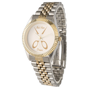 Best Hairdresser Gold Scissor Watch Salon Gift