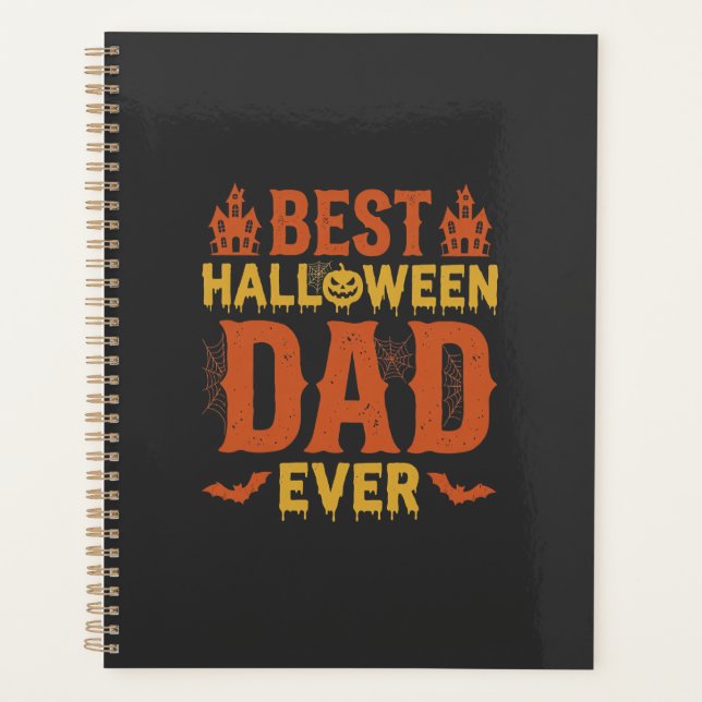 Best Halloween Dad Ever Vintage Distressed Design Planner (Front)