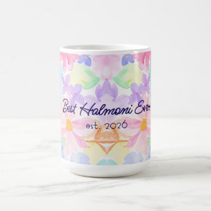 Best Halmoni Mother's Day Watercolor Floral Coffee Mug