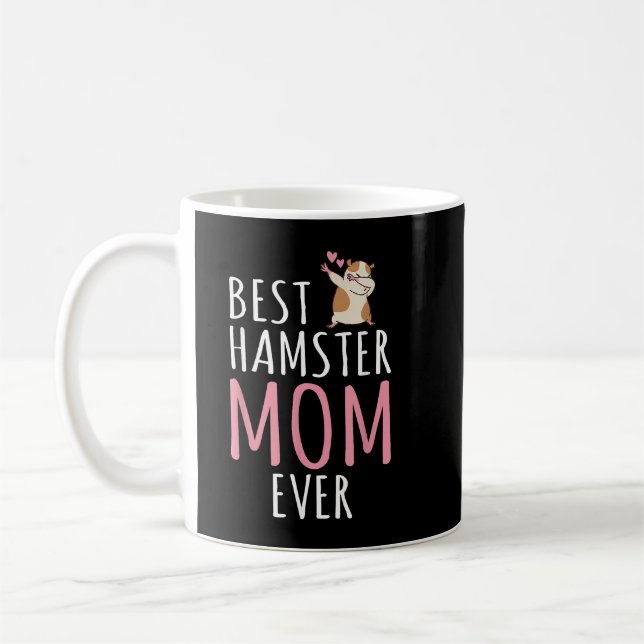 Best Hamster Mum Cute Hamster Owner Coffee Mug (Left)