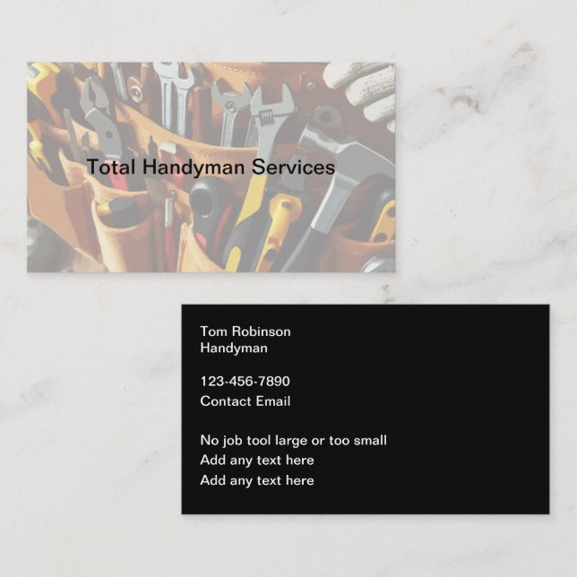 Best Handyman Business Card Template  (Front/Back)