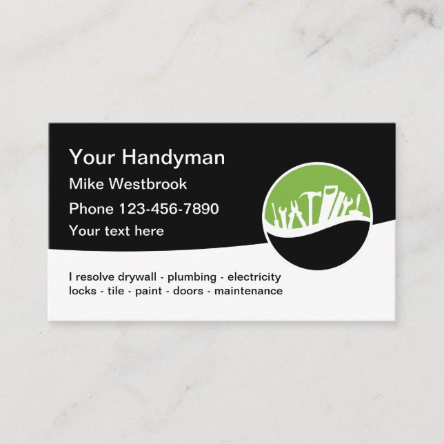Best Handyman Business Cards (Front)