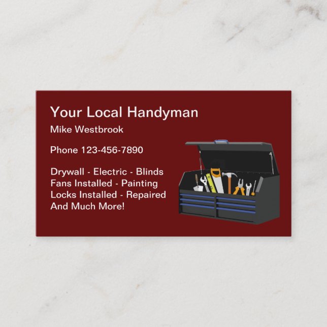 Best Handyman Services Business Card (Front)