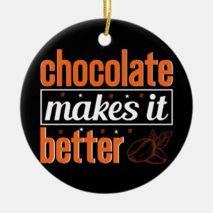 best happy chocolate day design vector ceramic tree decoration