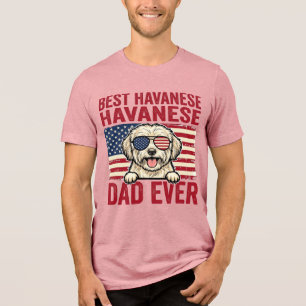 Best Havanese Dad Ever Patriotic Dog Shirt Design_
