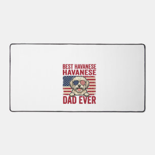 Best Havanese Dad Ever Patriotic Dog Shirt Design_ Desk Mat