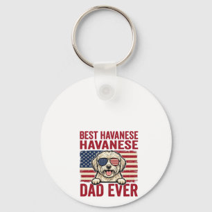 Best Havanese Dad Ever Patriotic Dog Shirt Design_ Key Ring