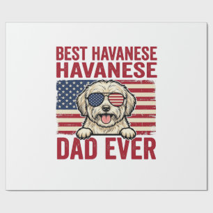 Best Havanese Dad Ever Patriotic Dog Shirt Design_ Wrapping Paper