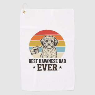 Best Havanese Dad Ever Vintage Dog Shirt Design_1 Golf Towel